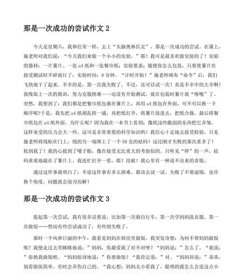 勇往直前的一次尝试（冲破困境，展现自我）