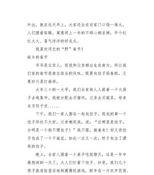 我最喜欢的春节