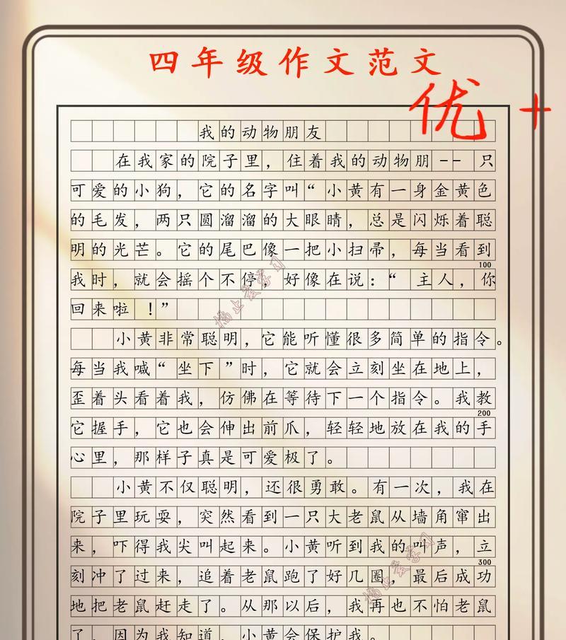 我的动物朋友——四年级的美好时光
